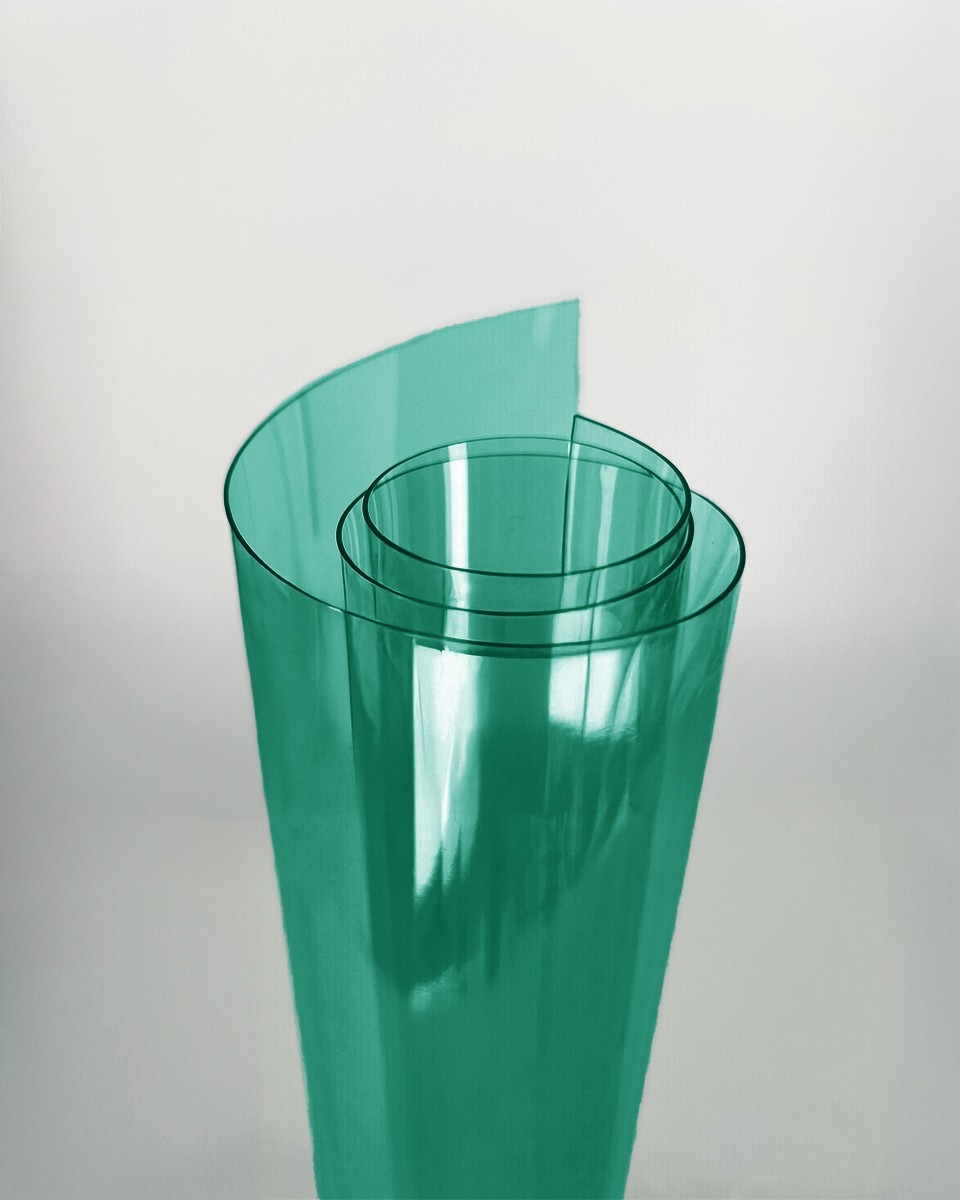 Folia PCV techniczna przezroczysta zielona 0,50 mm