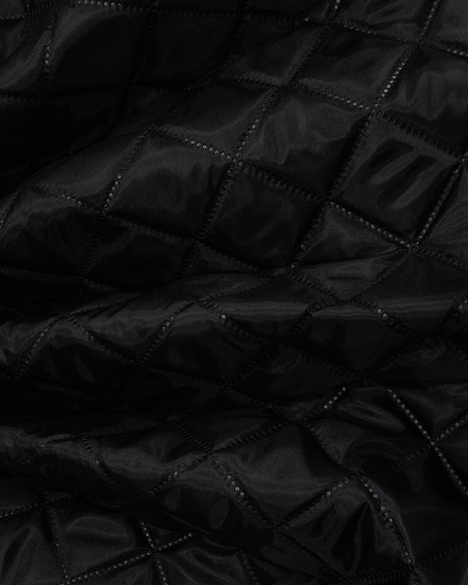 QUILTED POLYESTER LINING  FABRIC 180T (580) BLACK 150 CM