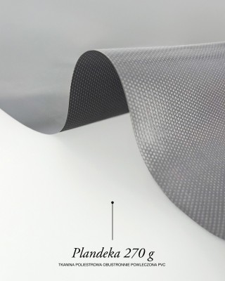 Polyester tarpaulin fabric 270 g/m² (134) grey