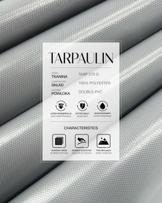 Plandeka poliestrowa Tarpaulin  270 g/m2 (134) szara