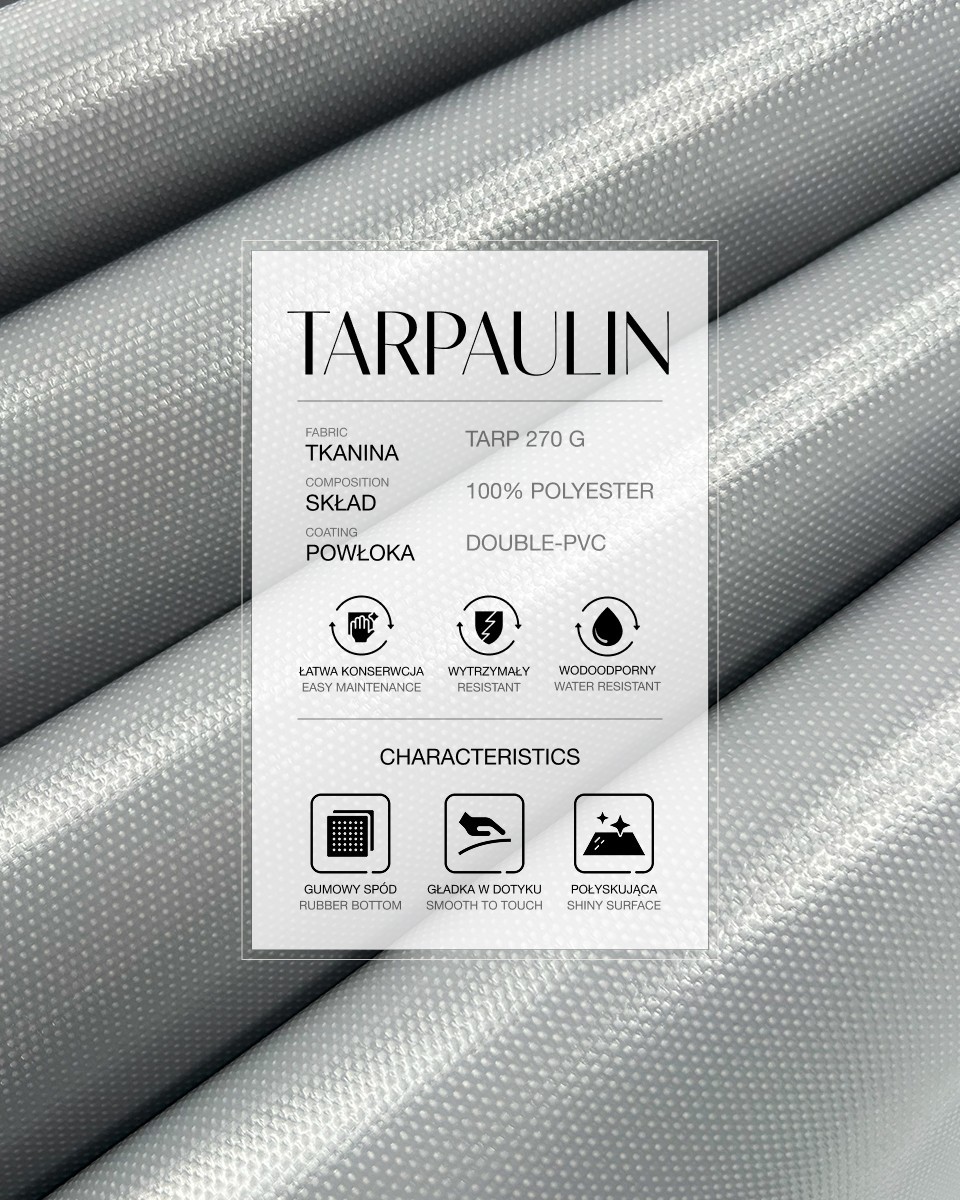 Polyesterová plachtovina tarpaulin 270 g/m² (134)   šedá