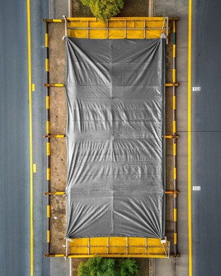 Polyester-Tarpaulin-Gewebe 270 g/m² (134)  Grau