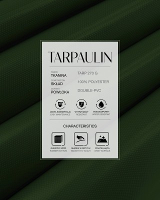 Polyester tarpaulin fabric 270 g/m² (693) dark green