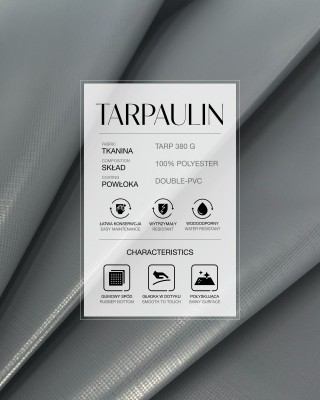 Polyester-Tarpaulin-Gewebe 380 g/m² Reach (134)  Grau