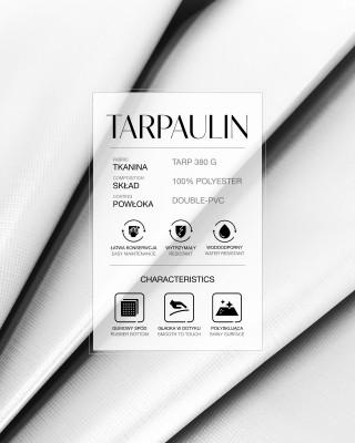 Полиэстеровая ткань тарпаулин 380 г/м² (501)  белая