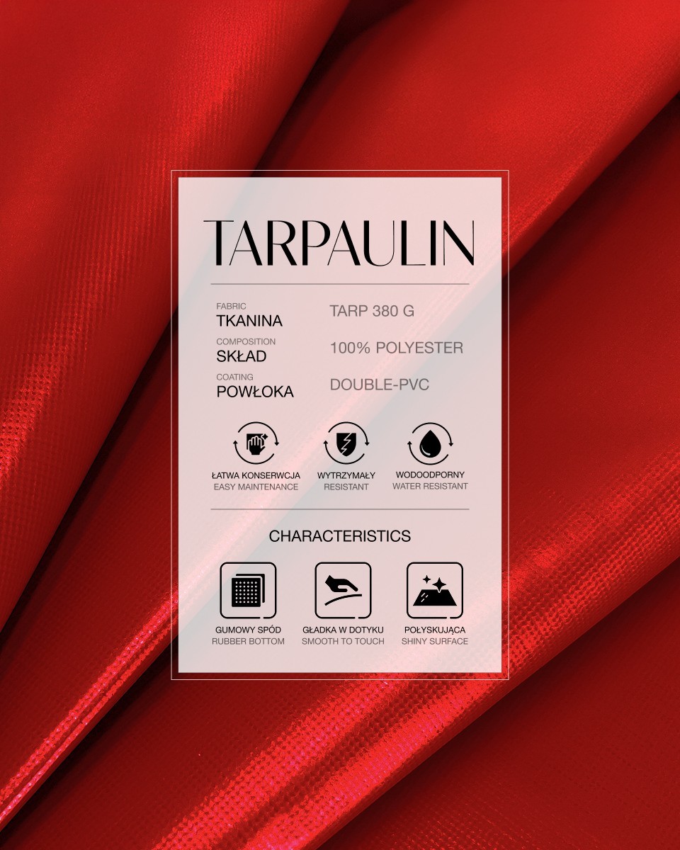 Plandeka poliestrowa Tarpaulin  380 g/m2 (620) czerwona