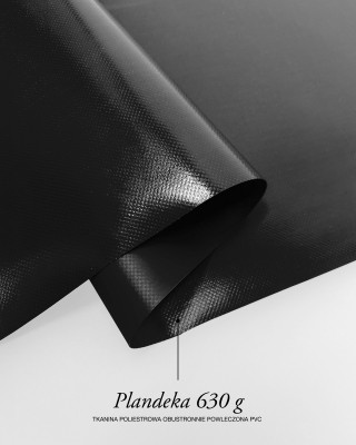 POLYESTER-STOFF TARPAULIN SCHWARZ 150 CM 1 LM