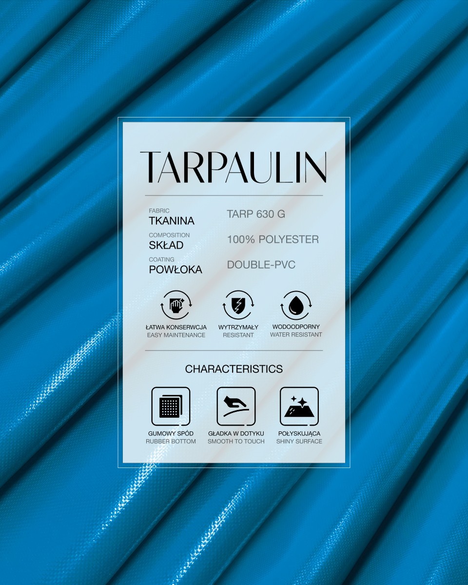 Plandeka poliestrowa Tarpaulin  630 g/m2 (918) niebieska