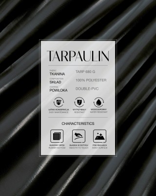 Полиэстеровая ткань тарпаулин 680 г/м² Reach (580) чёрная