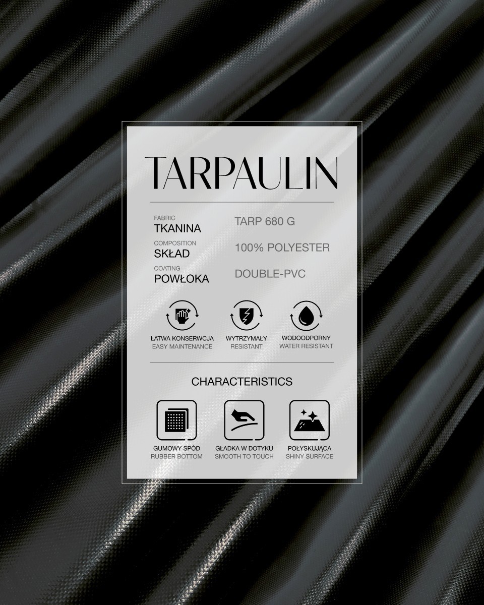 Polyester-Tarpaulin-Gewebe 680 g/m² Reach (580) Schwarz
