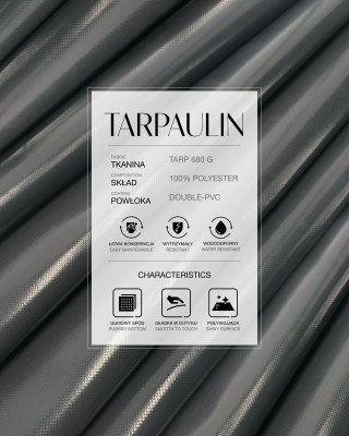 Polyester-Tarpaulin-Gewebe 680 g/m² Reach (301) Dunkelgrau