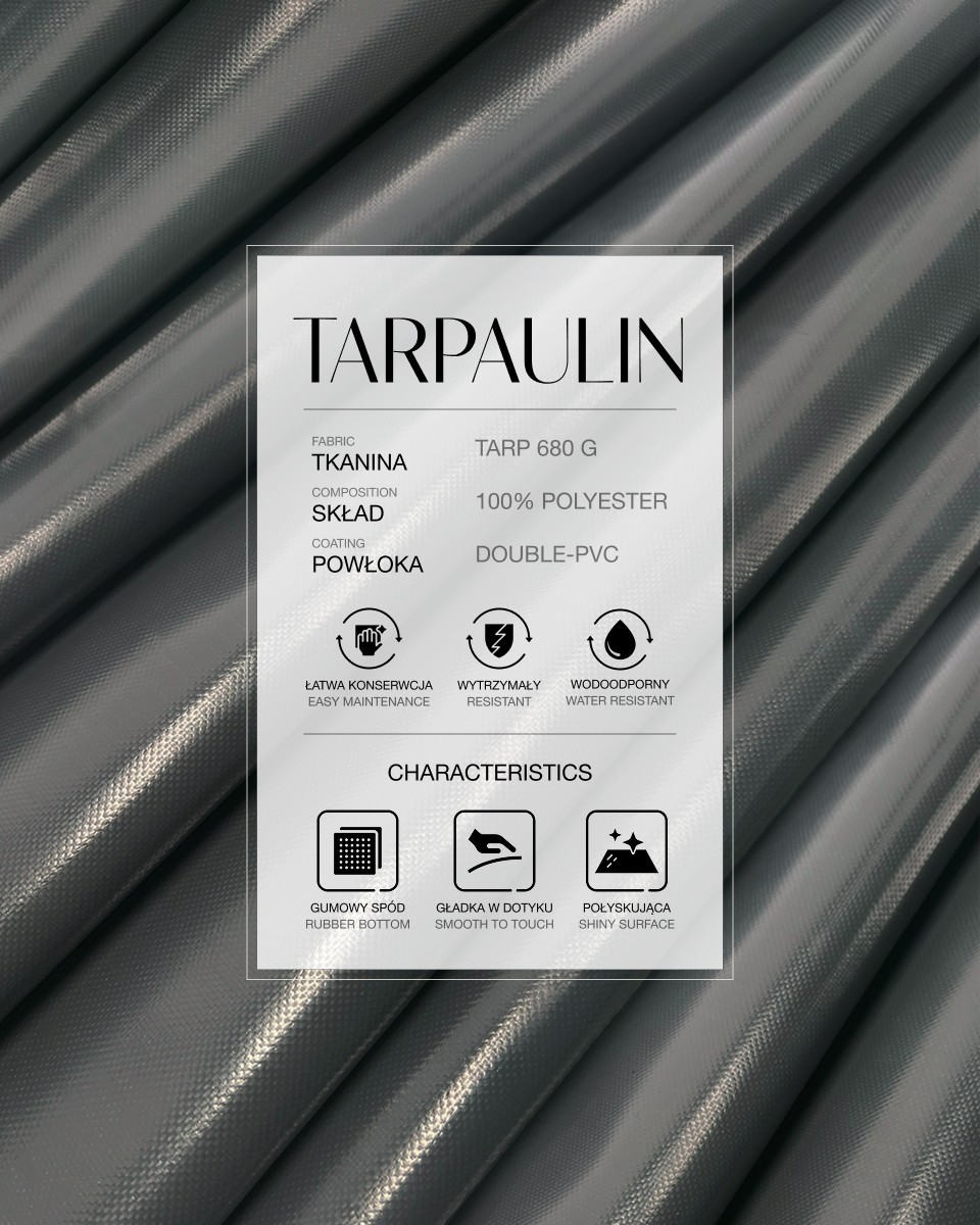Polyester-Tarpaulin-Gewebe 680 g/m² Reach (301) Dunkelgrau