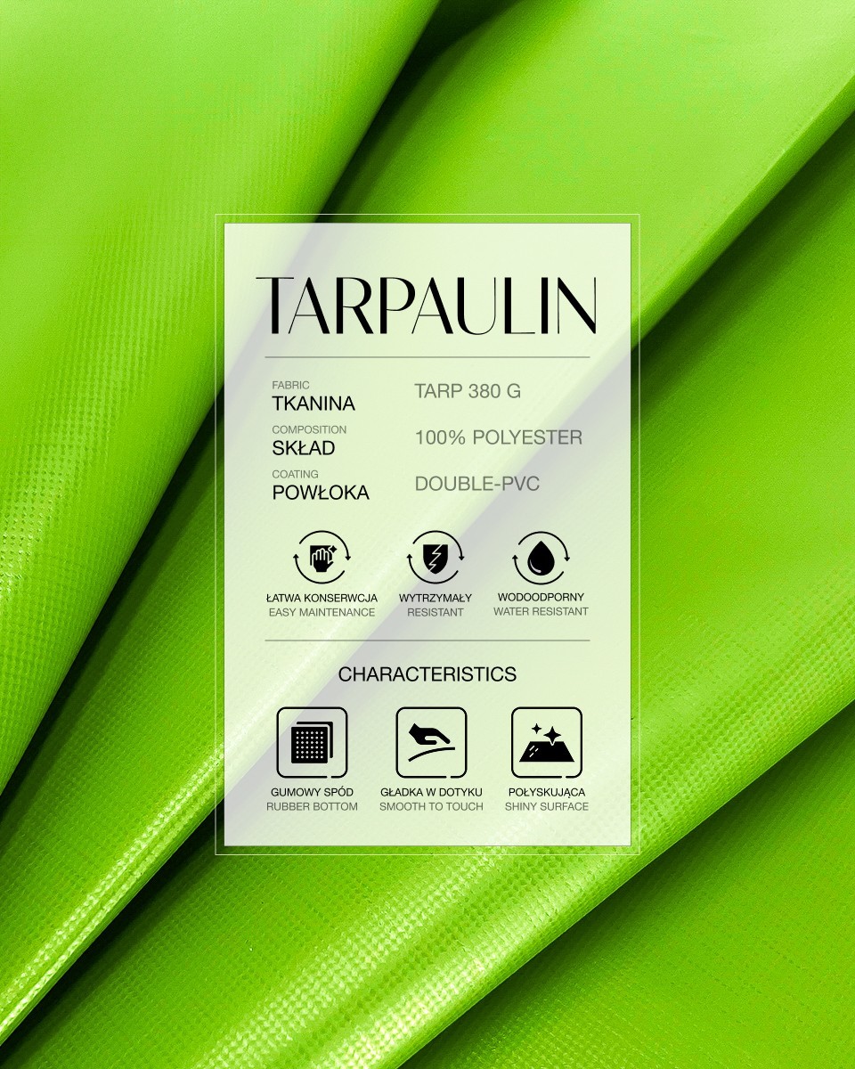 Полиэстеровая ткань тарпаулин 380 г/м² (684), светло  зелёная