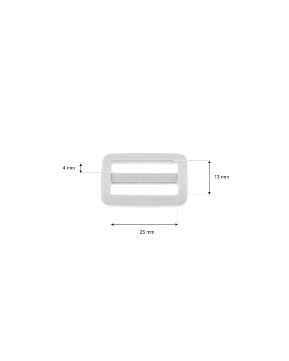 Plastic slide buckle 25/13 mm Ignacy&nbspwhite 100 pcs