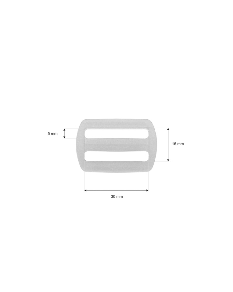 Plastic slide buckle 30/16 mm Ignacy&nbspwhite  100  pcs