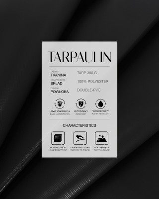 Plandeka poliestrowa Tarpaulin  380 g/m2 (580) czarna