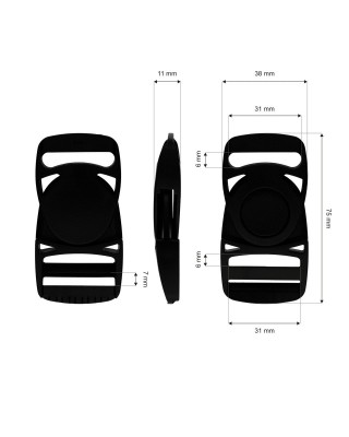 Klamra plastikowa obrotowa Samuel 30 mm czarna