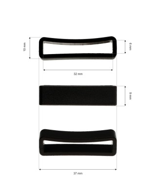 kunststoffschlaufe für band&nbsp32 mm schwarz  100 st.