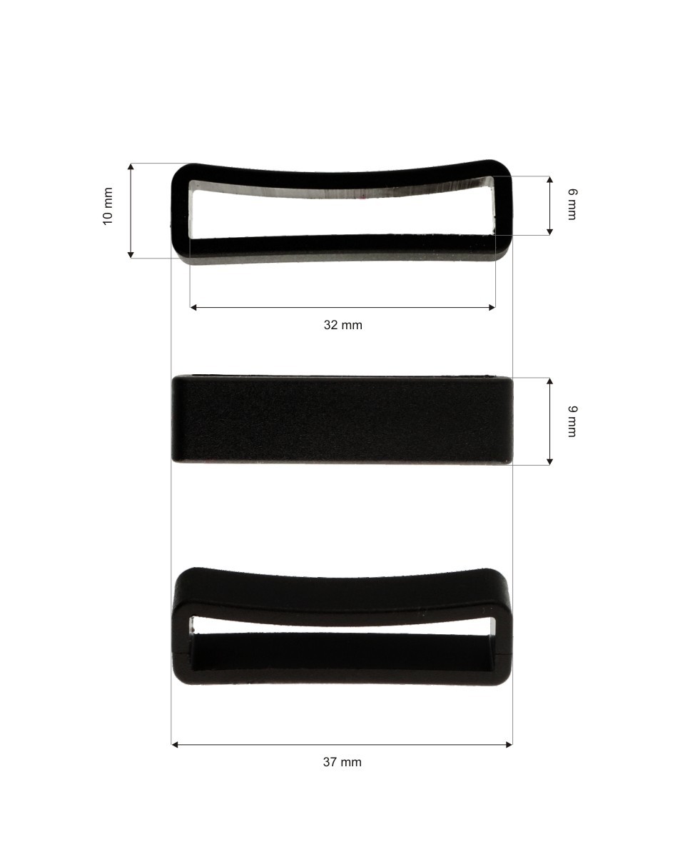 kunststoffschlaufe für band&nbsp32 mm schwarz  100 st.