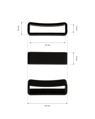 kunststoffschlaufe für band&nbsp27 mm schwarz  100 st.