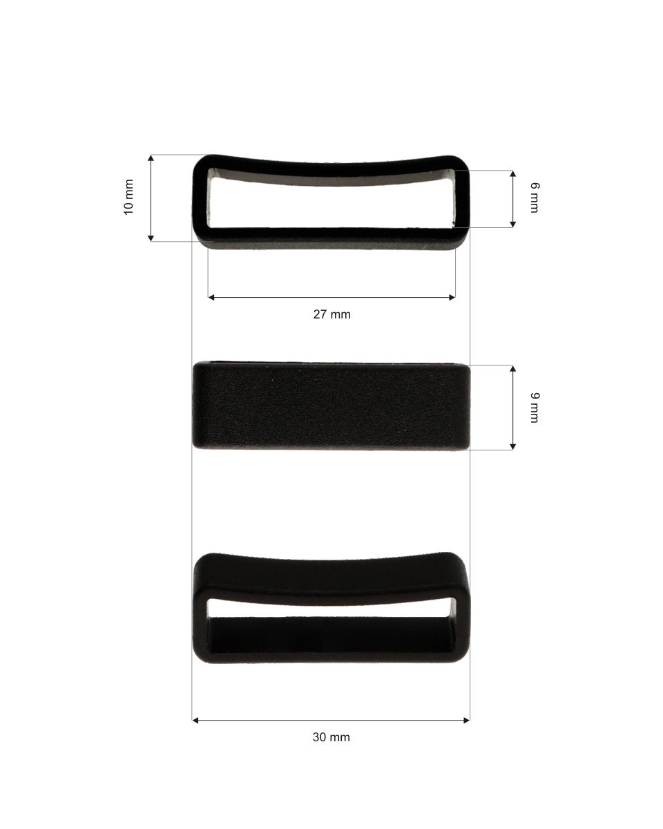 Plastic loop&nbsp27  mm black 100 pcs