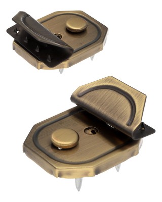 Kovový zámek pro tašky 37/47 mm 016 staré  zlato&nbsp12 ks