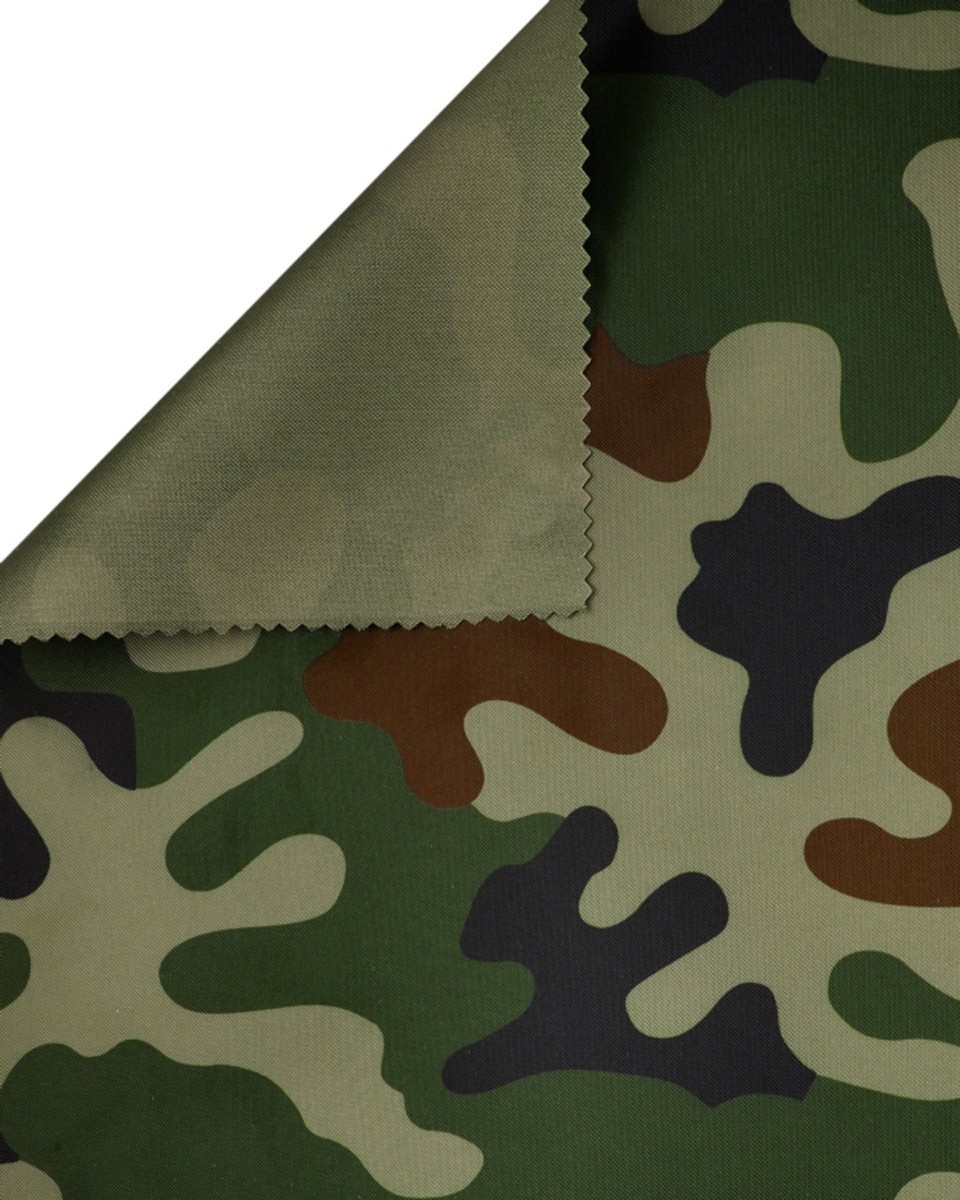 Polyester fabric oxford 210d pu waterproof moro 150 cm 100 mb