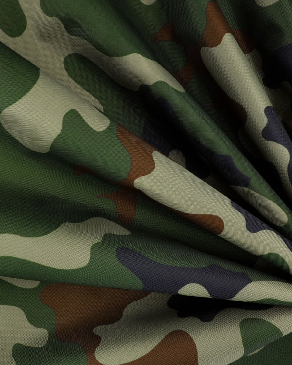 Polyester fabric oxford 210d pu waterproof moro 150 cm 100 mb