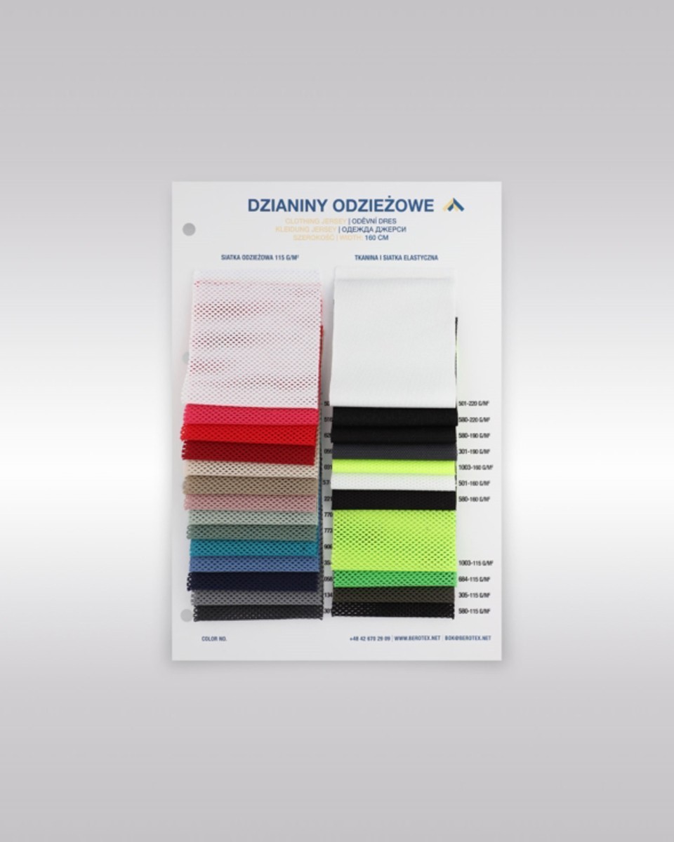 Katalog für gestrickte Bekleidungsstoffe