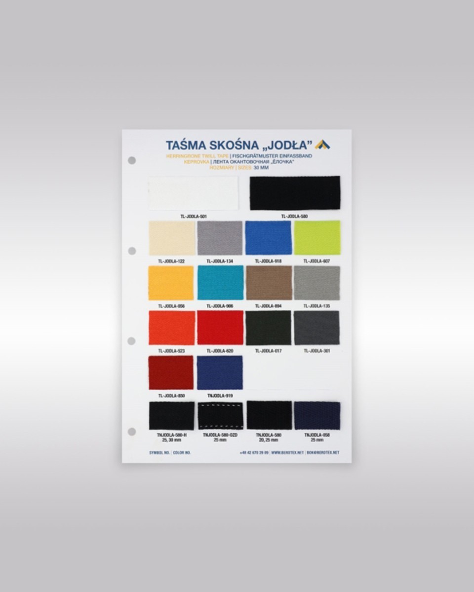 Farbkatalog für Tannenschrägband