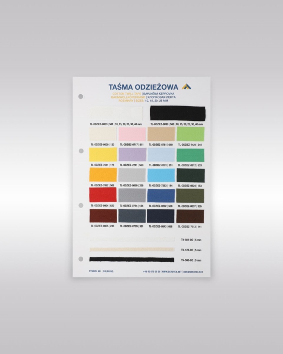 Katalog oděvních pásek