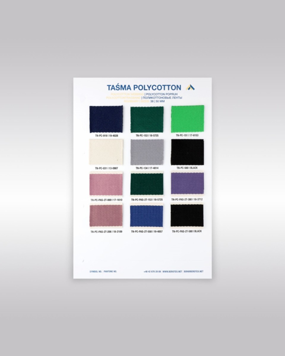 Polycotton II backing strip colour catalogue