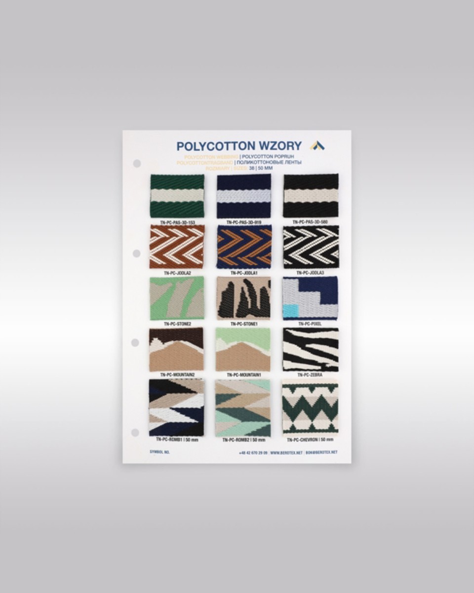 Polycotton backing tape colour catalogue