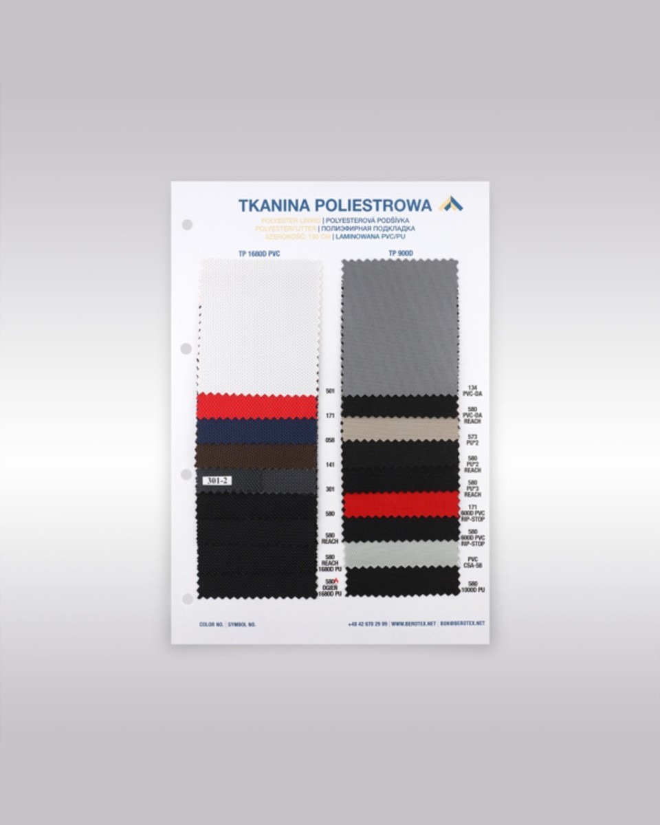 Каталог цветов полиэфирных тканей PVC/PU 1680/RIP-STOP/CSA