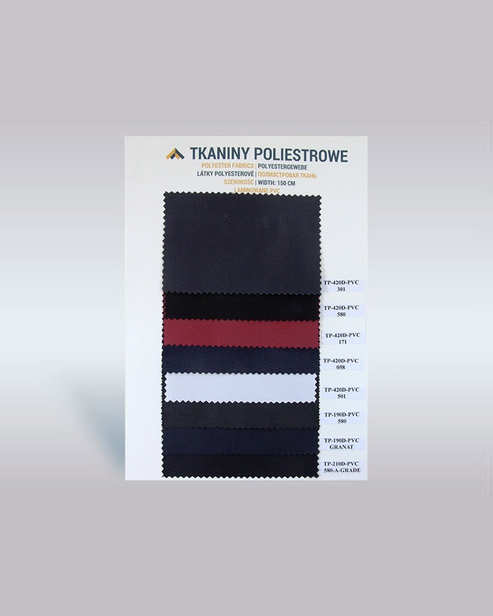 Color catalog of polyester fabric 420d/190d/210d pvc