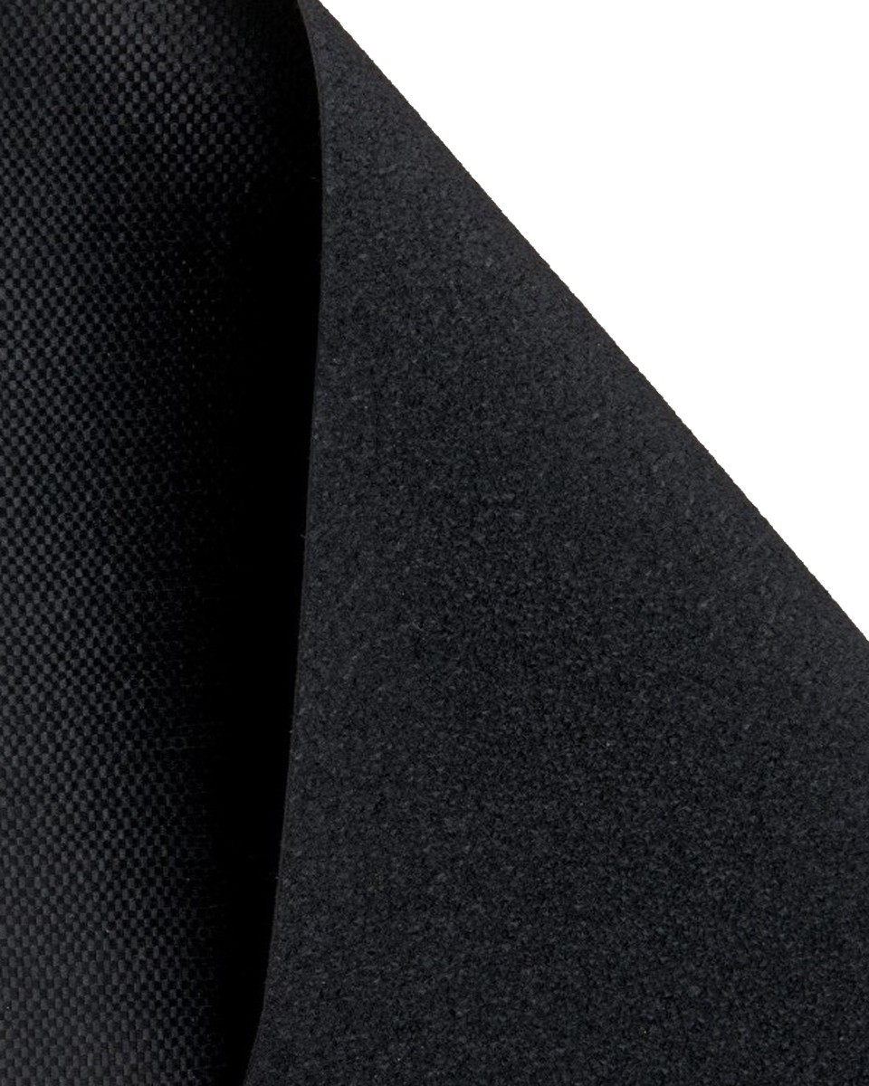 ANTI-SLIP POLYESTER FABRIC  0,80 MM 600D PVC COVERED BLACK 580 140 CM 25 MB