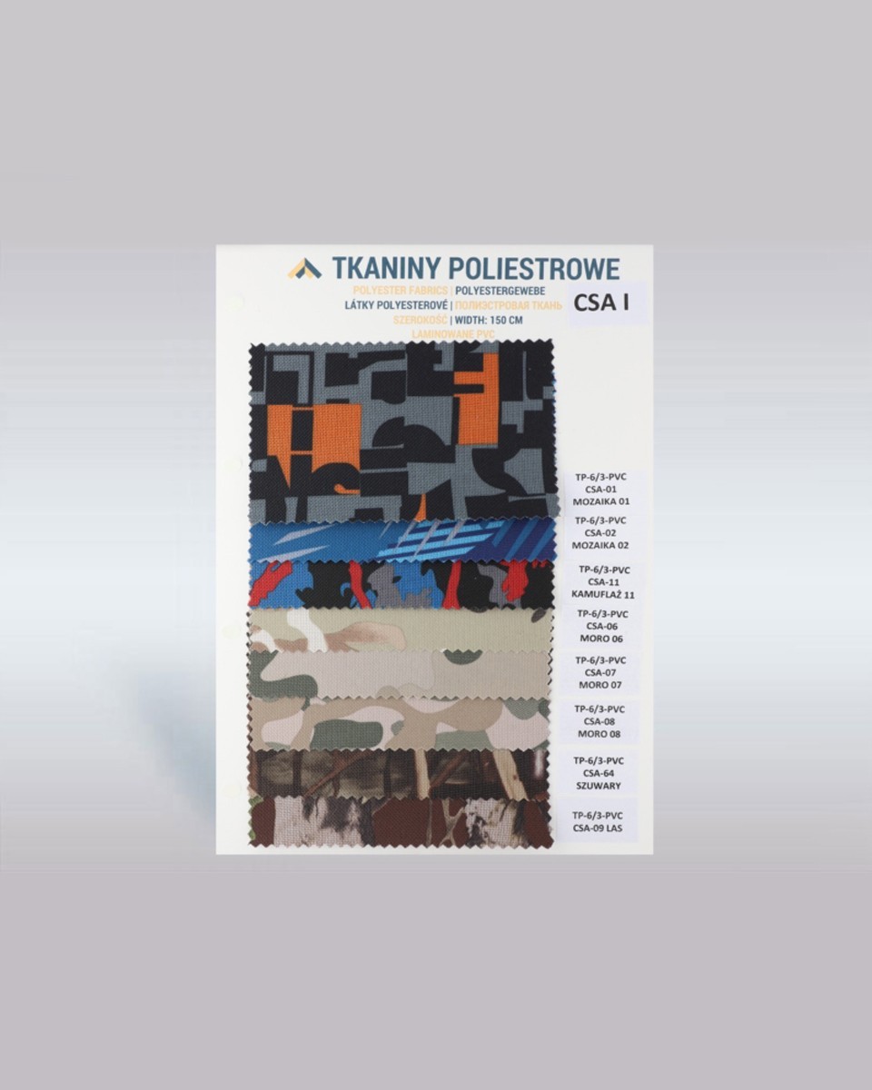 Katalog kolorów tkanin poliestrowych 600d*300d PVC z wzorami I