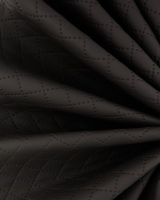 GESTEPPT KUNSTLEDER STERNE SCHWARZ 140 CM 1 LM