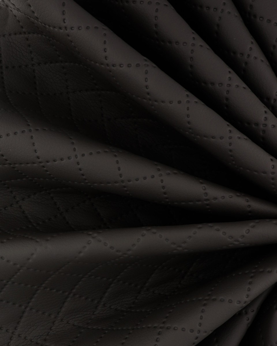 GESTEPPT KUNSTLEDER STERNE SCHWARZ 140 CM 1 LM