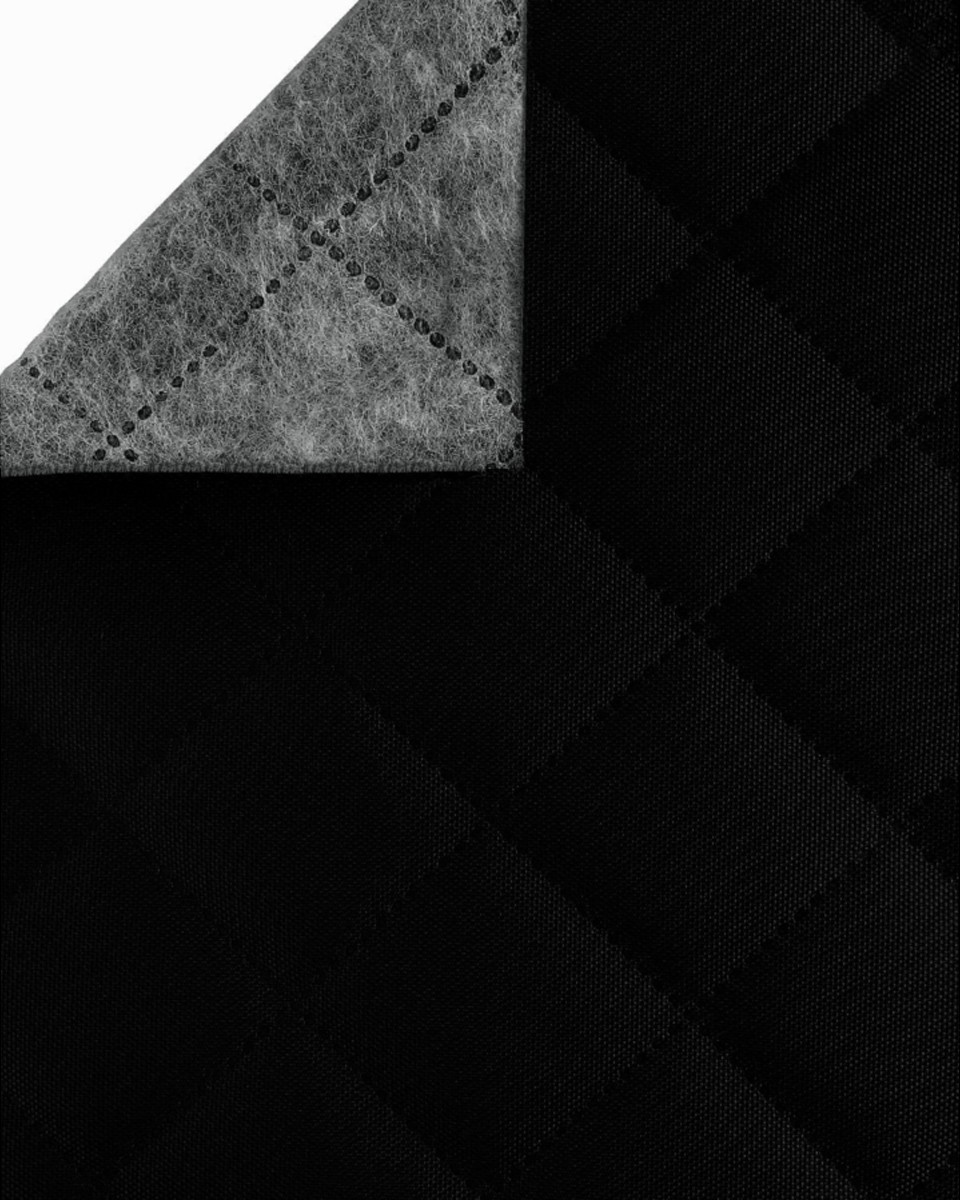 QUILTED POLYESTER FABRIC OXFORD 600D PU*5 WATERPROOF KARO (580) BLACK 160 CM
