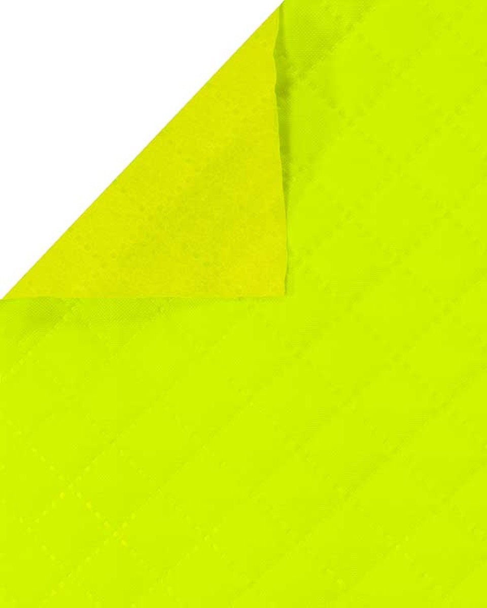 PROŠÍVANÁ POLYESTEROVÁ TKANINA 420D KARO POTAŽENÁ PU ŽLUTÁ  NEON 1005 150 CM