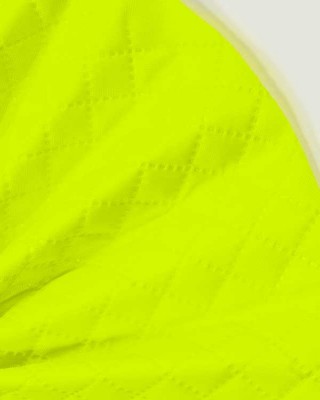 POLYESTER-STEPPSTOFF 420D KARO PU-BESCHICHTET GELB NEON 1005 150  CM