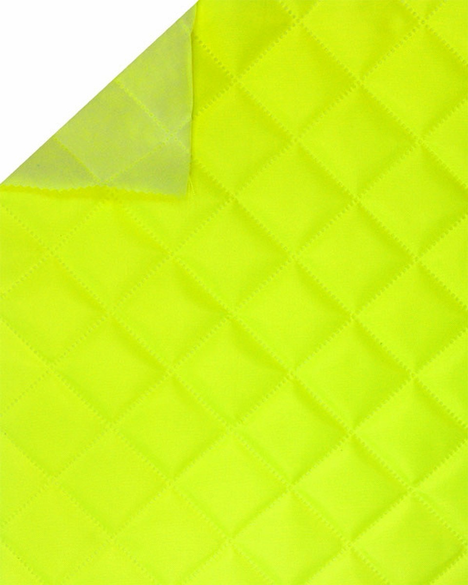 POLYESTER-STEPPSTOFF 420D KARO PU-BESCHICHTET GELB NEON 1005 150 CM