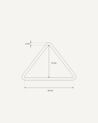 METAL TRIANGLE 25/12/3 MM NICKEL WIRE 100 PCS