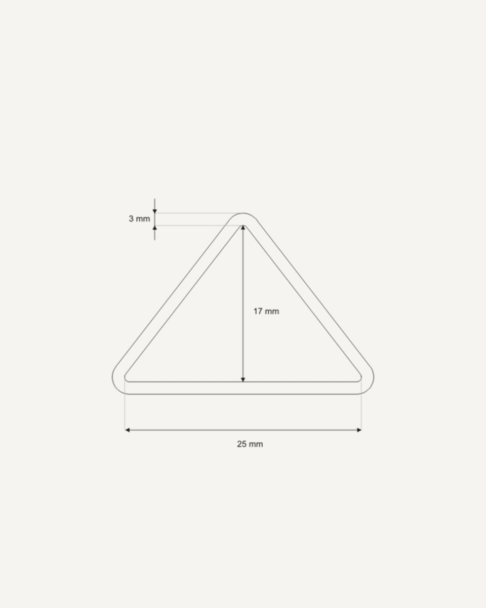 METAL TRIANGLE 25/17/3 MM NICKEL WIRE 100 PCS