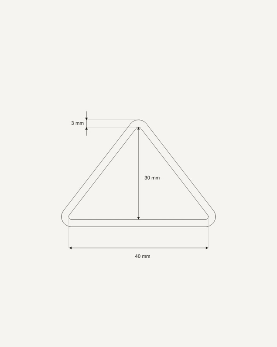 METAL TRIANGLE 40/30/3 MM NICKEL WIRE 100 PCS