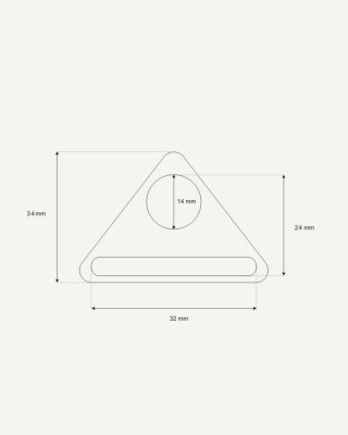 METAL TRIANGLE 32/30 MM NICKEL CAST 100  PCS