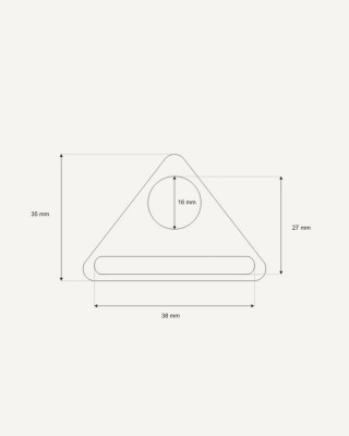 METAL TRIANGLE 38/35 MM NICKEL CAST 100 PCS