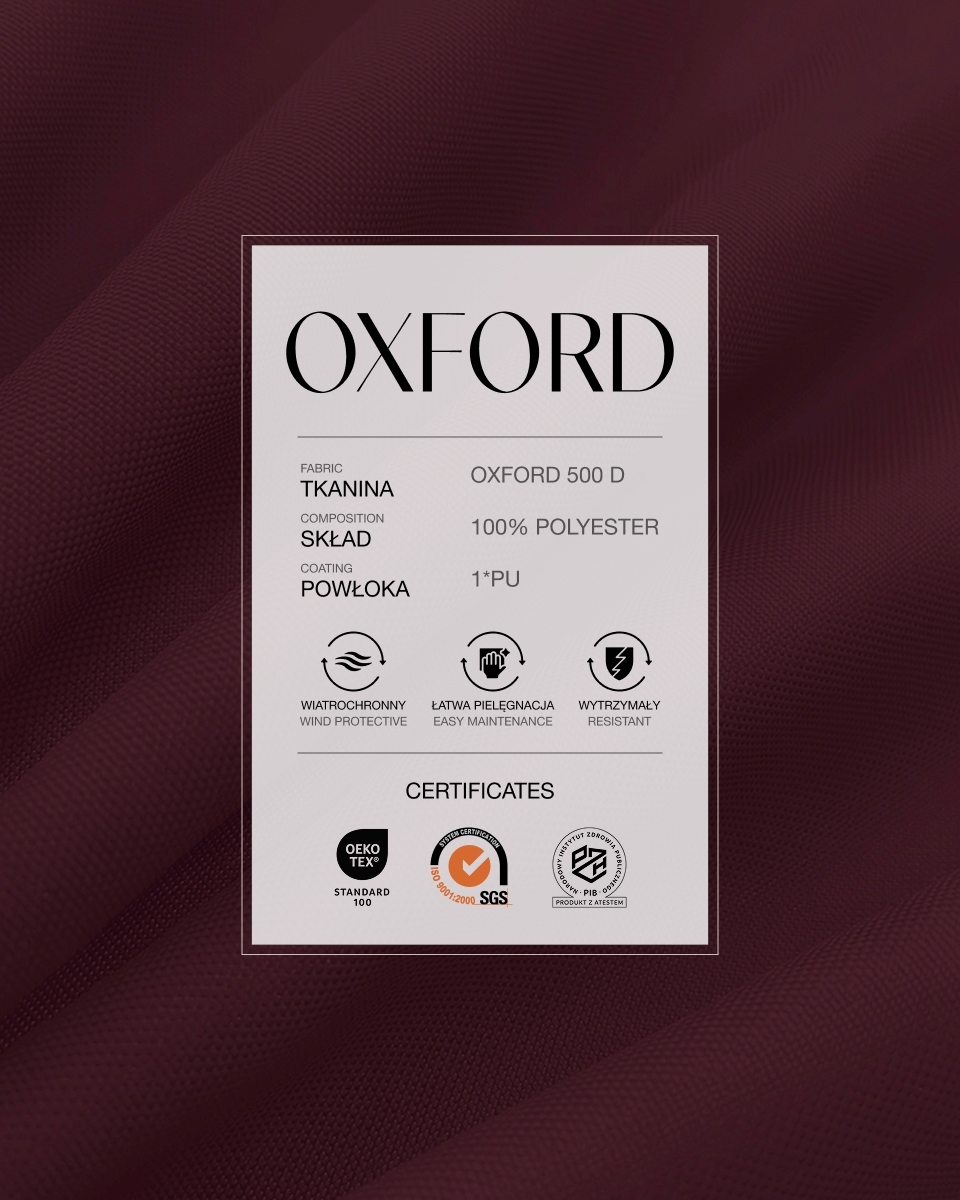 Polyester-Oxford-Stoff 500D PU (049) Bordeaux
