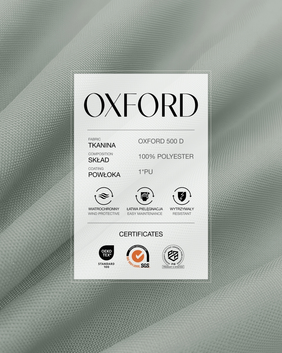 Tkanina poliestrowa Oxford 500D PU (119) szara